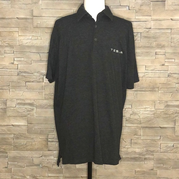 Tesla dark grey polo shirt